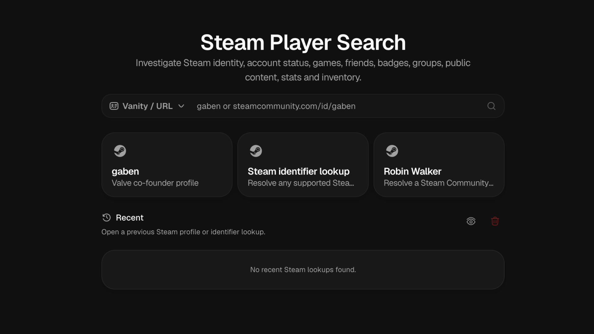 Steam OSINT: Profiles, Friends, Games, Bans and Inventory