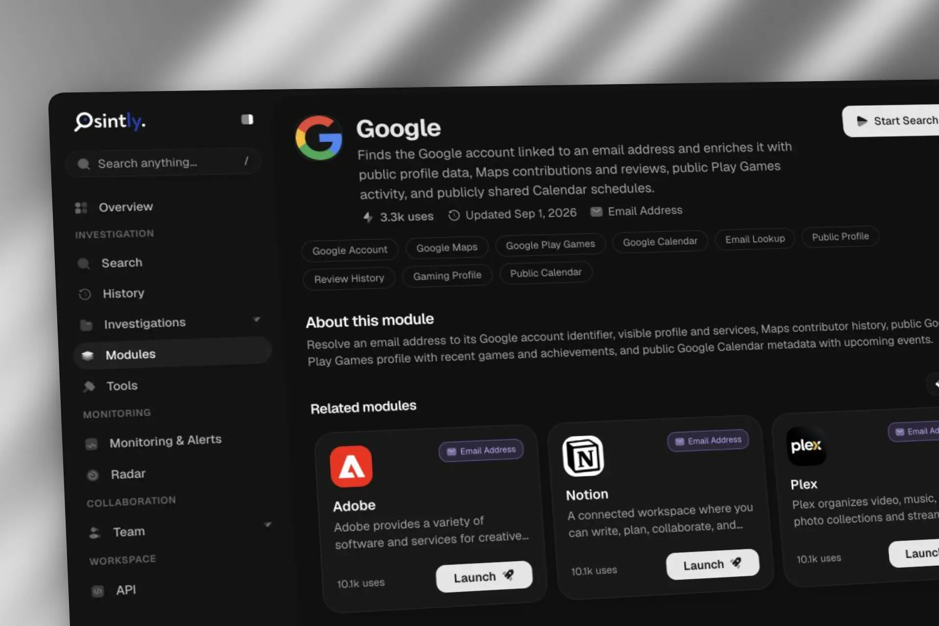 Email OSINT on Osintly: 50+ Modules, Led by Google