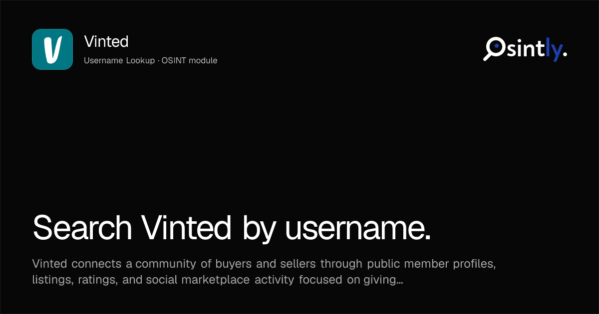 Vinted OSINT Username Lookup · Osintly